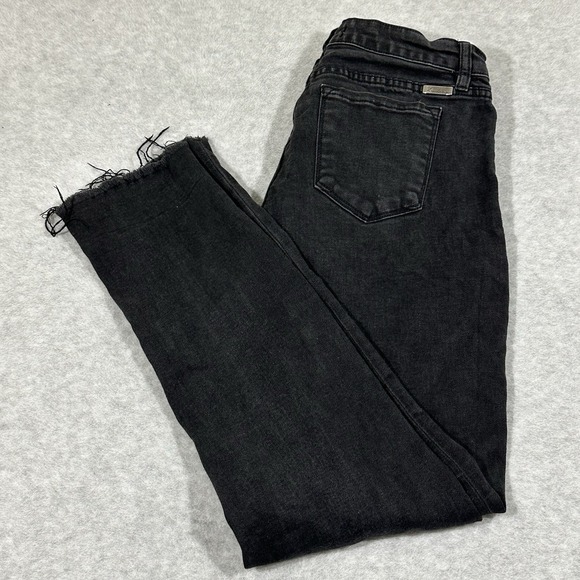KanCan Jeans Womens 9 28 Black Raw Ankle‎ Skinny Jeans Distressed Stretch - Picture 1 of 11